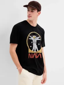 Čierne pánske tričko s potlačou GAP & NASA #5902619