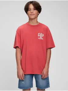Červené chlapčenské tričko Teen organic logo Classic GAP #661370