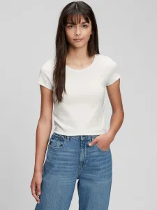 Biele dievčenské tričko GAP Teen rebrované