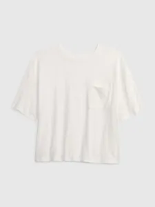 Smotanové dievčenské tričko Teen z organickej bavlny GAP