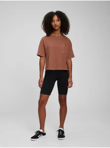 Hnedé dievčenské tričko GAP Teen organic s vrecúškom