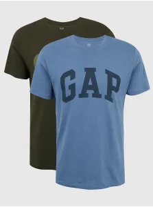 GAP V-INTX 2PK ARCH LOGO Pánske tričko, khaki, veľkosť L
