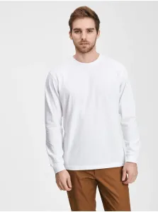 Biele pánske tričko s dlhým rukávom GAP #624691