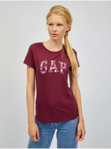 Vínové dámske tričko s logom GAP floral