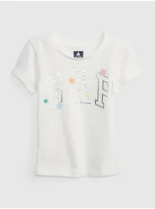 Biele dievčenské tričko organic s logom GAP