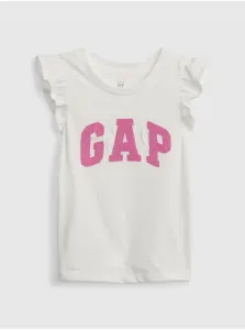 Biele dievčenské tričko s logom GAP #577547