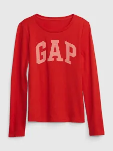 Červené holčičí tričko s dlouhým rukávem GAP #606343