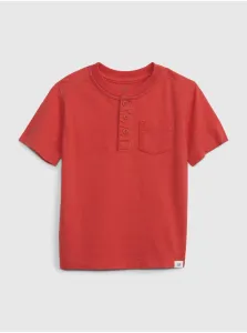 Červené chlapčenské tričko henley GAP #664645