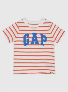 Bielo-červené chlapčenské pruhované tričko GAP