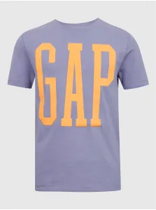 Detské bavlnené tričko GAP fialová farba, s potlačou