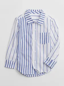 Bielo-modrá chlapčenská pruhovaná košeľa GAP