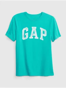 Detské bavlnené tričko GAP zelená farba, s potlačou #598257