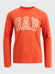 GAP V-FRC LS LOGO TEE Chlapčenské tričko, oranžová, veľkosť S
