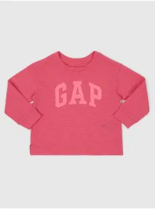 Ružové dievčenské tričko logo GAP