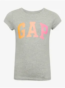 Šedé dievčenské tričko s logom GAP #4804871