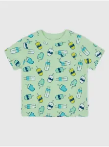 Svetlozelené chlapčenské vzorované tričko s vreckom GAP
