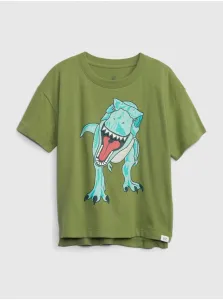 Zelené chlapčenské tričko s dinosaurom GAP #663583