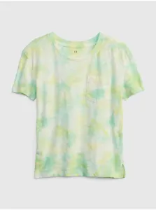 Zelené dievčenské tričko batikované organic GAP #664883
