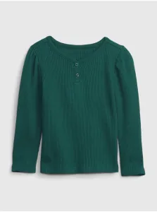 Zelené dievčenské tričko s gombíkmi GAP #577662
