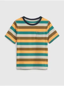 Farebné chlapčenské tričko pruhované z organickej bavlny GAP