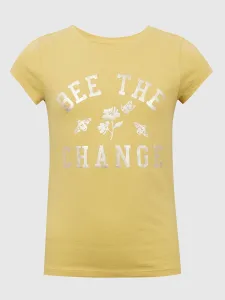 Žlté dievčenské tričko s potlačou GAP #615449