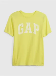 Detské bavlnené tričko GAP žltá farba, s potlačou #641054
