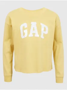 Žlté dievčenské voľné tričko s nápisom GAP #606719