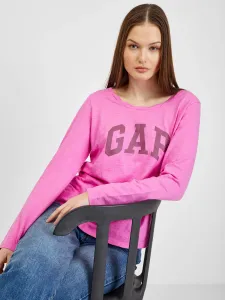 Tmavoružové dámske bavlnené tričko s logom GAP #575972