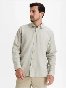 Košeľa linen-cotton shirt Béžová #4394781