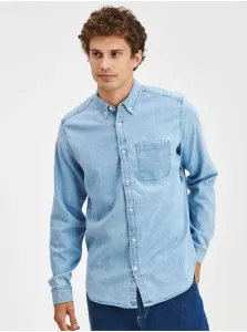 Modrá pánska rifľová košeľa denim shirt GAP