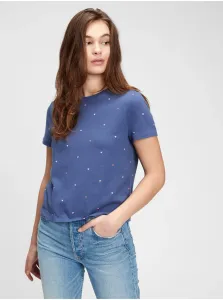 Tričko shrunken print t-shirt Modrá #1044681