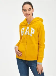 Žltá dámska mikina na zips GAP Logo