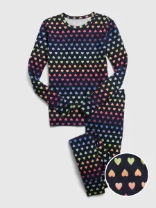 Tmavomodré dievčenské pyžamo so srdiečkami GAP #5089040