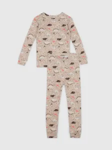 Svetlohnedé chlapčenské pyžamo s motívom dinosaurov GAP #5956616