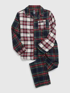 Hnědé dětské kostkované pyžamo GAP #4680154