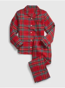 Červené detské kockované pyžamo GAP #606445