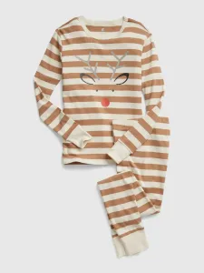 Hnedé detské pruhované pyžamo GAP #609217