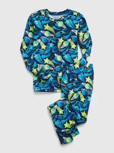 Zeleno-modré chlapčenské vzorované pyžamo GAP #5282029