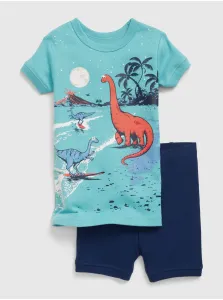 Modré detské organic pyžamo s dinosaurami GAP #5748108