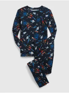 Tmavomodré detské vzorované pyžamo GAP vesmír