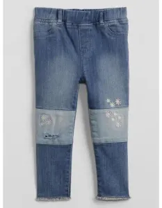 Detské legíny s nášivkami elastické džínsy