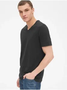 Bavlnené tričko GAP čierna farba, jednofarebné #4224890
