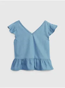 Modrý dievčenský bavlnený top peplum GAP #246374