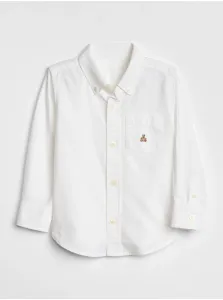 Detská bavlnená košeľa GAP biela farba #7863941