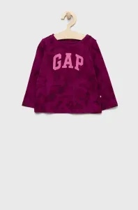 Detská bavlnená košeľa s dlhým rukávom GAP fialová farba, #7790093