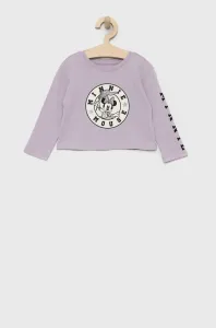 Detská bavlnená košeľa s dlhým rukávom GAP fialová farba, #8946958
