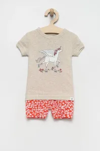 Detské bavlnené pyžamo GAP šedá farba, s potlačou