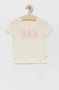 Detské bavlnené tričko GAP béžová farba, #9011480