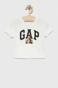 Detské bavlnené tričko GAP biela farba #8038638