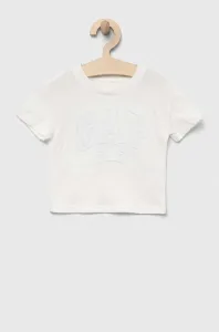Detské bavlnené tričko GAP biela farba #8735503